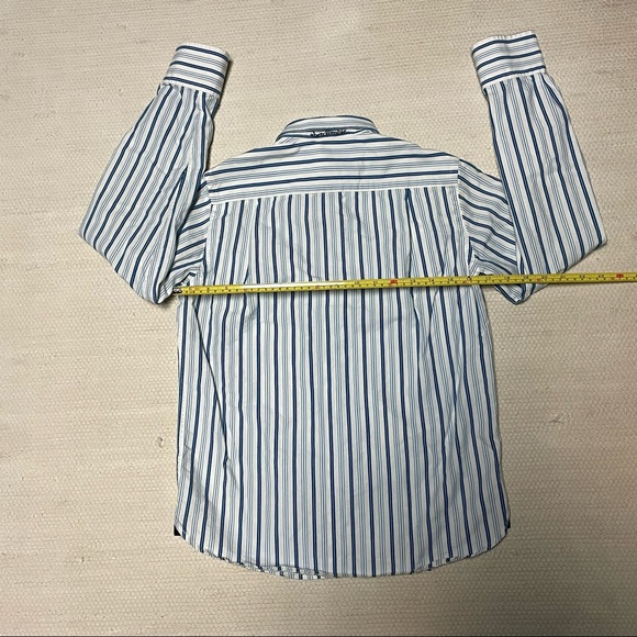 Abercrombie Boy’s Blue Stripes Cotton Button-Down Shirt Size M - Picture 7 of 9